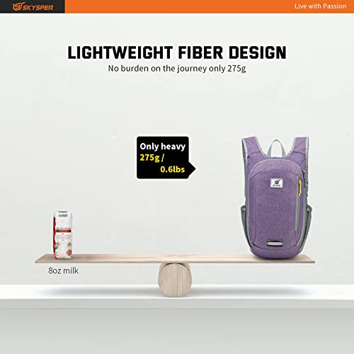SKYSPER Small Daypack 10L Hiking Backpack Packable Lightweight Travel Day Pack for Women Men - color: Purple, size: 10l