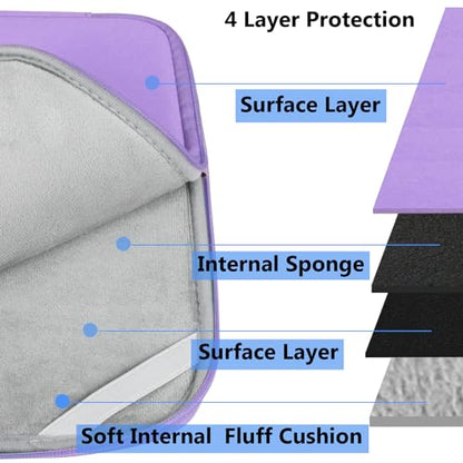Laptop Sleeve Bag 15.6 Inch, Durable Shockproof Protective Cover Flip Case Briefcase Carrying Computer Bag Case Compatible with 15.6 Inch HP, ASUS, Lenovo, Acer, Notebook, Light Purple - color: Light Purple, size: 15.6 Inch