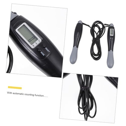 GANAZONO Digital Counter Jump Rope with Lightweight Non-slip Handles Steel Cable Skipping Rope for Adults Home Workout and Weight Loss Training