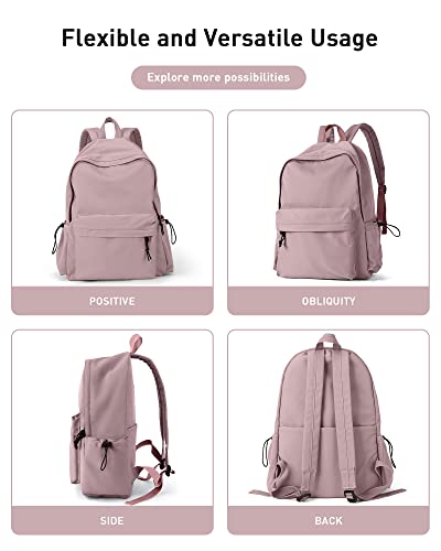 BJLFS Purple Backpack for Girls Women, Waterproof High School Bookbag, Lightweight Casual Travel Daypack,Classic Basic College Backpack, Middle School Bag for Teen Girls Boys Cute Back Pack - color: Small Purple