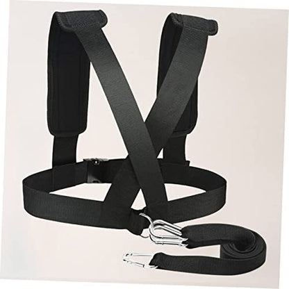 SUPVOX Weight Bearing Supporter Belt with Adjustable Buckle and D-Ring Hooks for Running Training and Strength Workout Heavy Duty Resistance Training Equipment Vest Strap for Gym