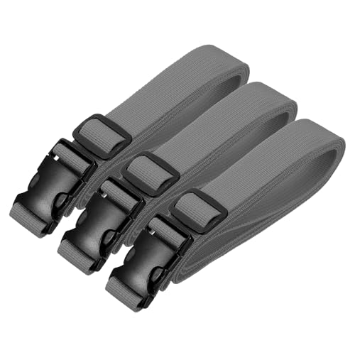 PATIKIL Utility Straps with Quick Release Buckle, (1 Inch x 6 Feet, Gray) (3 Pcs) Adjustable Luggage Polyester Straps Backpack Webbing, Suit for Sleeping Bag/Camping/Hiking - color: Gray, size: 1 Inch x 6 Feet