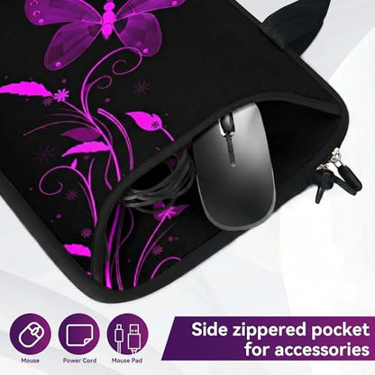 RICHEN 17 inch Laptop Shoulder Bag Carrying Case PC Cover Pouch with Handle Fits 15.6/16/17/17.3/17.4 inch Notebook (16-17.3 inch, Nice Butterfly) - color: Nice Butterfly