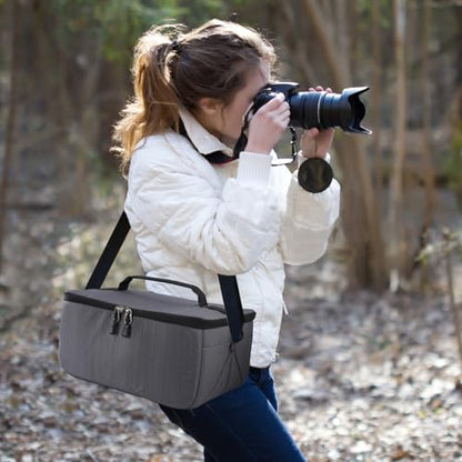 Koolertron Dslr Camera Insert Bag Purse Universal Liner Lens Pouch Partition Protective Cover Waterproof Sleeve for Cannon/Nikon/Sony (Grey) - color: Grey