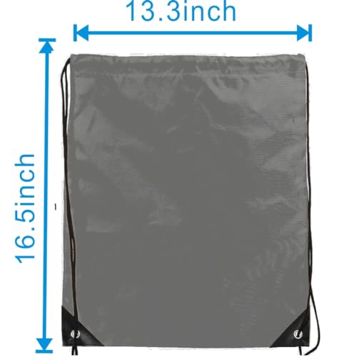 Drawstring Backpack Bulk 20 Pcs Draw String Backpack Bags DIY Gym Sports Traveling Yoga Cinch Bag Sackpack Drawstring (grey) - color: Gray