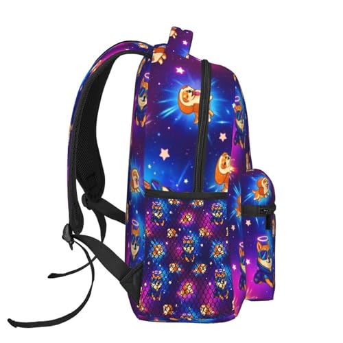 Casual Travel Daypack Purple Galaxy Space Shiba Inu Doge, Multi Pocket Water Resistant Backpack for Men Women Weekend Getaways - color: Pattern (12)