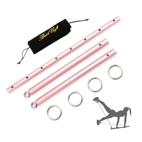 2026 Upgraded Heavy Duty Expandable Spreader Bar – Adjustable PU Straps for Pilates, Yoga - style: Rose+Red