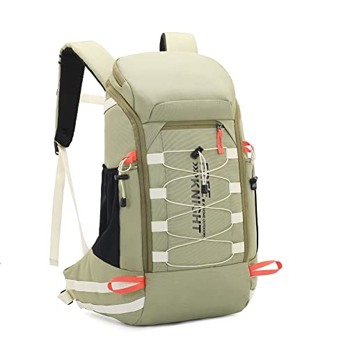Bseash 40L Waterproof Hiking Camping Backpack with Rain Cover, Outdoor Sport Travel Daypack Rucksack for Skiing Cycling (Pea Green) - color: Pea Green