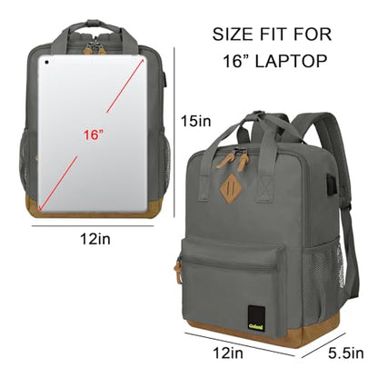 Goloni Small Carry On Travel Backpack with USB Charging Port, Lightweight Water Resistant Mini Carry-on Backpack for Men Women, Compact Personal Everyday Backpack,Grey - color: Grey