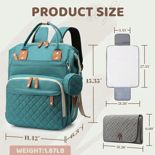 Diaper Bag Backpack for Girls Boys: Green Toddler Diaper Bag with Changing Pad Baby Backpack Diaper Bag for Mon Dad Newborn Mochila Pañaleras Bebe Niña Niño Baby Registry Search Essentials Must Haves - color: 03pale Green
