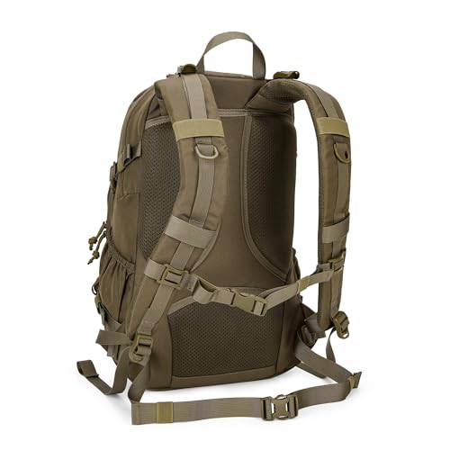 Mardingtop Small Tactical Backpack,Molle Hiking Backpack for Backpacking,Cycling and Biking,15L/25L Backpack - color: Khaki, size: 25L