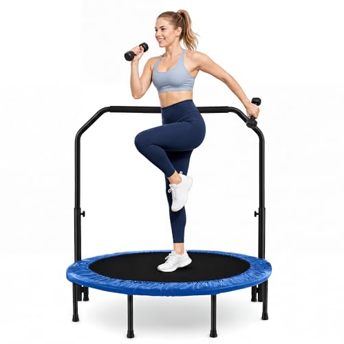 Fitvids 40" Trampoline – Fitness Rebounder with Adjustable Foam Handle - color: Black-1pcs