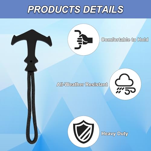 6Pcs Paracord Zipper Pulls Replacement, Heavy Duty T-Shaped Zipper Pull Tab Replacement Kit, Quick-Install for Yeti Cooler, Backpack, Luggage, Jacket, Tote & Outdoor Gear