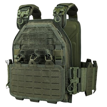 YAY YAKEDA Quick Release Tactical Laser-Cutting Vest Multicam Lightweight Vest - color: Green