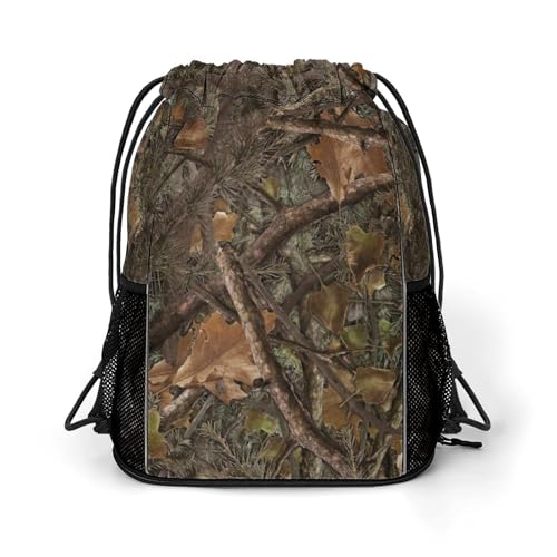 Camo Drawstring Backpack Gym Bag With Shoe Compartment String Bag Sport Beach Swimming Sackpack For Women Men - color: Camo