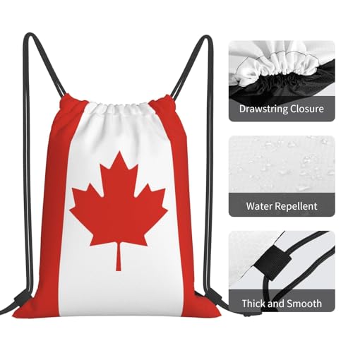 Canada Flag Drawstring Bag Sport Gym Backpack Beach Travel Sack Draw String Yoga Bag For Men Women - color: Canada Flag