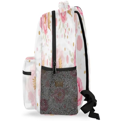 Pink Crown Laptop Backpack for Women 17 inch Backpacks Lightweight Computer Bag Rucksack Casual Daypack Work Travel - color: Multicolor-7