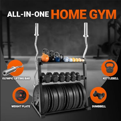 Yes4All 6 Pegs & 4 Barbell Storage Racks Load Up to 1190 LBS - Wall Mounted Weight Plate Tree & Barbell Holder - color: B. Multi-Functional (Black), style: B. Multi-Functional