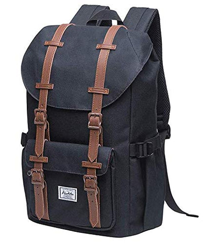 KAUKKO Laptop Outdoor Backpack Traveling Daypack Hiking Rucksack Large Capacity Bag Fits 15.6"(5-7-Black[2PC]) - color: 7-black[2pc]