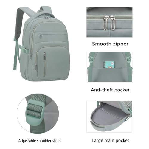 KBTYE Cute School Backpack for Women Men Casual Travel Laptop Backpack Aesthetic Lightweight College Bookbags for Kids(Green) - color: Green
