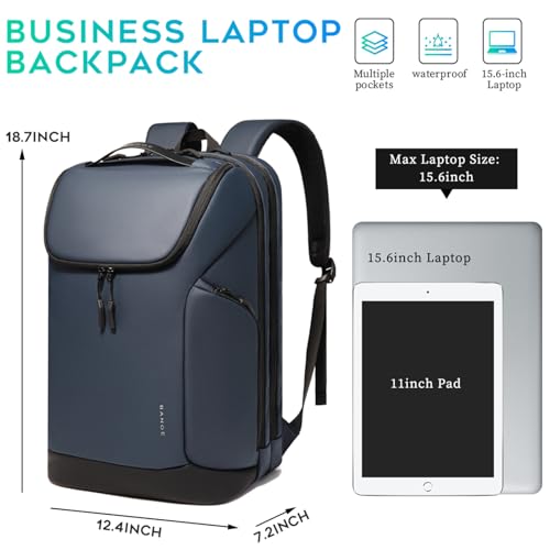 FUTURE AESTHETICS Business Commute Backpack for Men and Women, Waterproof 15.6 Inch Laptop Backpack, Durable Flight-Approved Travel Backpack for Work, Blue - color: Blue