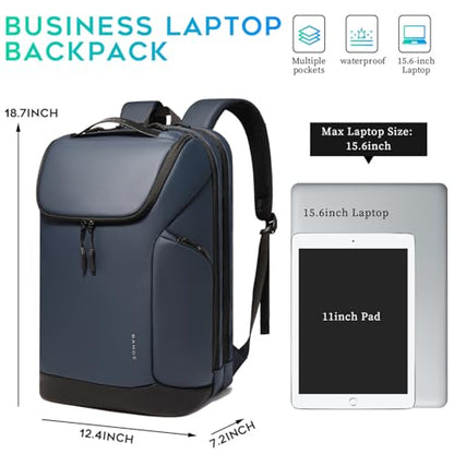 FUTURE AESTHETICS Business Commute Backpack for Men and Women, Waterproof 15.6 Inch Laptop Backpack, Durable Flight-Approved Travel Backpack for Work, Blue - color: Blue