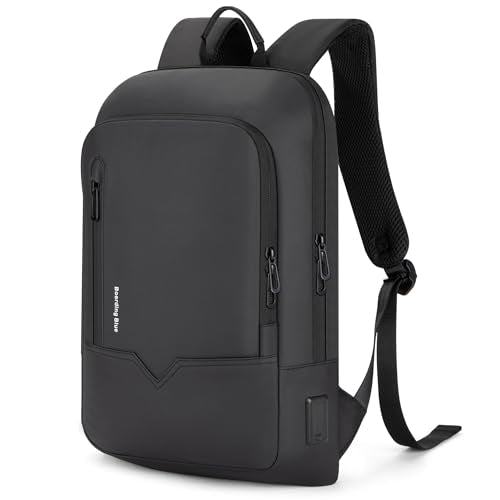 Boardingblue Business Smart Backpack Waterproof fit 15.6 Inch Laptop Backpack with USB Charging Port,Travel Durable Backpack (Black) - color: Black