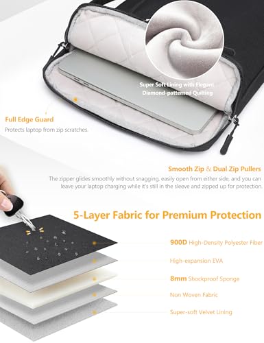 HYZUO 13.3-14 Inch Laptop Bag Case Sleeve for MacBook Pro 14 M5-M1 Pro/Max A3426 A3427 2026-2021, 13.3" MacBook Air/Pro, 13.8"/13.5" Surface Laptop/Book, 13" 13.3" HP Dell Lenovo Asus Acer, Black - color: Black, size: 13.3-14 Inch