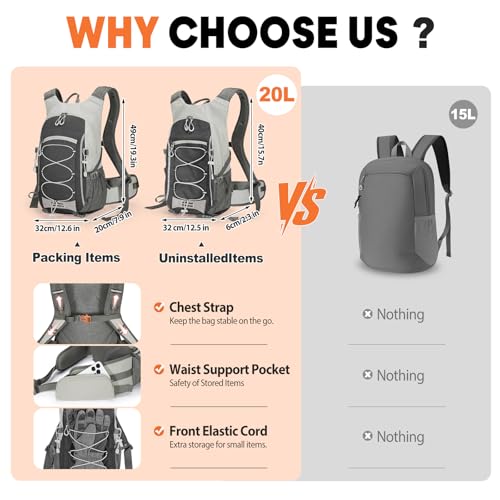 30L Hiking Backpack with Rain Cover Lightweight Hiking Daypack for Travel Camping Outdoors Knapsack for Men Women (Black) - color: Black