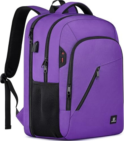 CAFELE Laptop Backpack 17.3 Inch Computer Backpack Daypack Water-Repellent Laptop Bag with USB Charging Port for Business/School/Travel/Women/Men (Purple, 17.3 Inches) - color: Purple