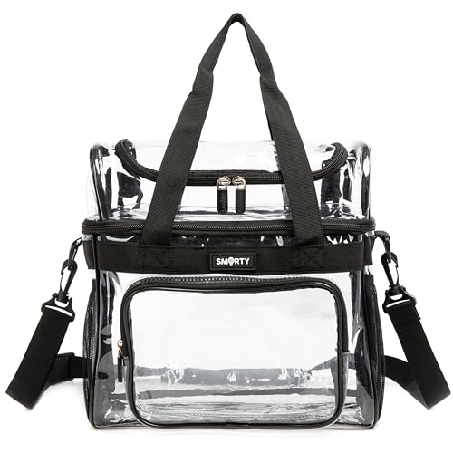 J.CARP Clear Bag Heavy Duty Backpack Durable Transparent See Through Bag - color: Lunch Bag Small, Black