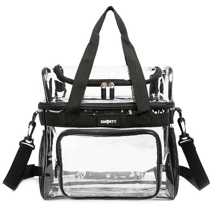 J.CARP Clear Bag Heavy Duty Backpack Durable Transparent See Through Bag - color: Lunch Bag Small, Black