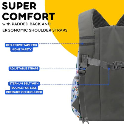 J World Duet Kids Backpack & Lunch Box Set For Girls & Boys Pre-K to Elementary School, Every Daisy - color: Every Daisy