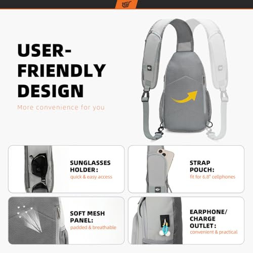 SKYSPER Sling Bag RFID Crossbody Sling Backpack Cross Body Shoulder Bag Travel Hiking Daypack for Women Men(Sagegreen) - color: Sage Green