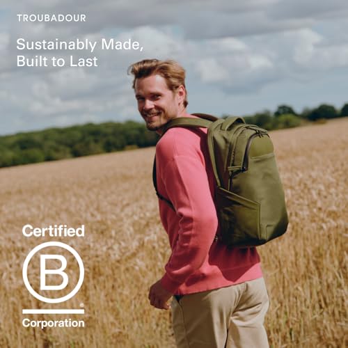 Troubadour Neo Backpack - 22L Lightweight Laptop Backpack - Ergonomic & Water Resistant - Versatile Style for Work and Travel - Bronzed Olive - color: Bronzed Olive