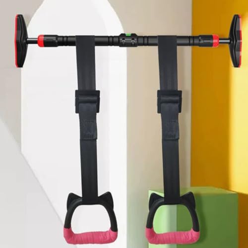 Gymnastic Rings Set with 2m Adjustable Straps, Professional Pull-up Sports Gym Rings for Indoor Training and Workout Fitness Equipment