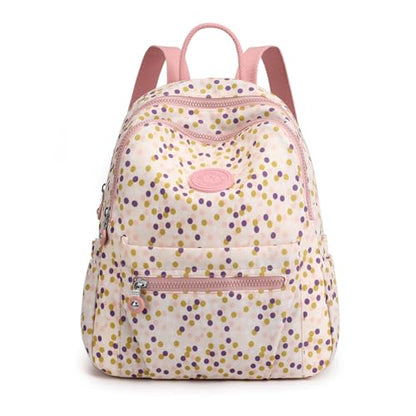 Tanweibago Mini Nylon Women Backpacks,11L Small Ladies backpacks Casual Lightweight Women Shopping Travel Daypack (A-Dot Pink) - color: A-dot Pink