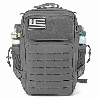 QT&QY 25L/45L Military Tactical Backpack For Men Molle Daypack 3 Day Bug Out Bag Hiking Rucksack With Bottle Holder - color: 25l Gray