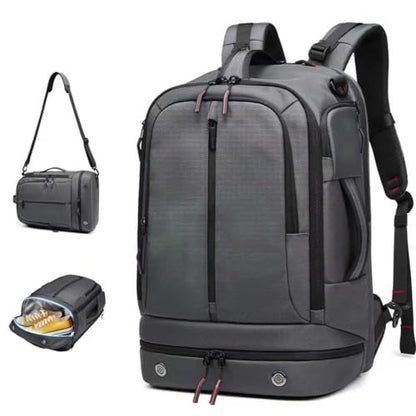 Somago 16 Inch Laptop Backpack Water Resistant Carry On Daypack Backpack Anti Theft Travel Rucksack Backpack with Shoe Compartment Shoulder Strap for Men Women, 33L (Grey) - color: Grey