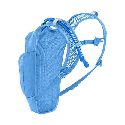 CamelBak Mini M.U.L.E. Kids Hydration Backpack, Lightweight Trail and Bike Pack with 50oz Reservoir - color: Blue/Palm