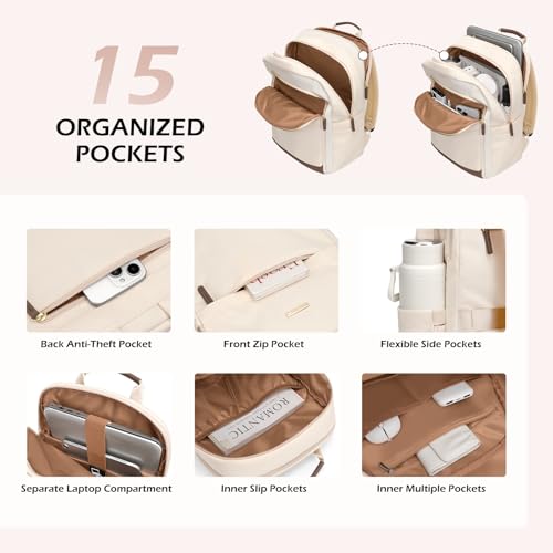 Laptop Backpack for Women Travel Carry On Bag Weekender Business Multilayer Personal Item Backpack,16 Inch,WApricot - color: C-wapricot, size: 16 Inch