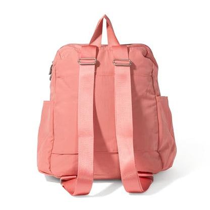 Carryall Packable Lightweight Travel Backpack 14x11" Folding Compact Nylon Washable Weekender Daypack w/Luggage Sleeve - color: Terracotta