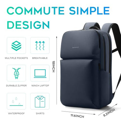 FUTURE AESTHETICS Smart Waterproof Travel Backpack Business Flight Approved Carry on Backpack for Men Women ，Large Capacity Laptop Backpack，Water Resistant Computer Backpack Fits 16 Inch Laptop(Blue) - color: Blue
