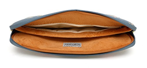 kayond Water-Resistant Canvas 14.1 Inch Laptop Sleeve-Blue Water Hyacinth - color: Blue water hyacinth, size: 14-14.1 inch