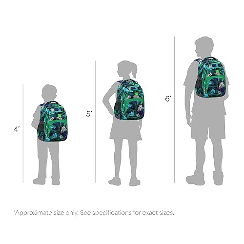 MYGOO Boys School Backpack Grove Foliage Green Bookbag for Elementary Middle School Ages 5-12, 17 inch Large Capacity 24L Kids Student Travel Bags - color: Grove Foliage Green
