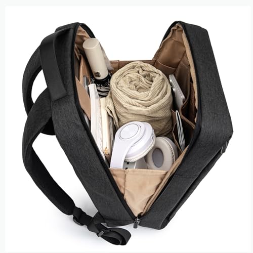 Minimalist laptop backpack, lightweight travel bag with padded shoulder straps (Light gray) - color: Light Gray