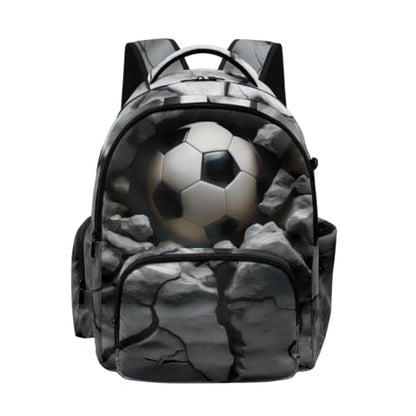 Suobstales 3D Soccer Print Kids School Backpack Lightweight Casual Daypack Schoolbags for Teens Girls Boys Large Capacity Rucksack with Adjustable Strap Back to School Bookbag - color: 3d Soccer