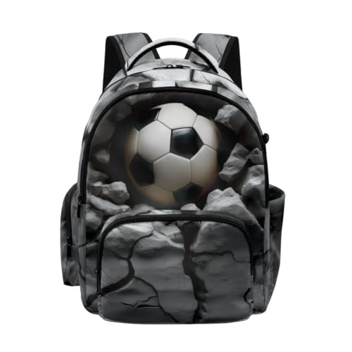 Suobstales 3D Soccer Print Kids School Backpack Lightweight Casual Daypack Schoolbags for Teens Girls Boys Large Capacity Rucksack with Adjustable Strap Back to School Bookbag - color: 3d Soccer