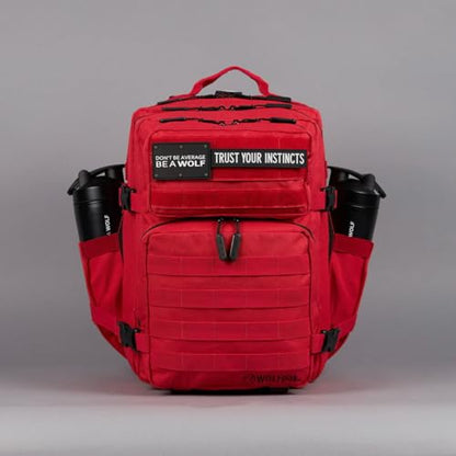 WOLFpak 35L Athletic Gym Backpack - Durable 1000D Waterproof Oxford Material with MOLLE Webbing, Laptop Pocket & Dual Cup Holders, Durable Fitness/Travel/Military Daypack (Elite Red) - color: Elite Red