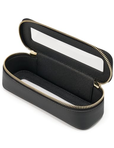 Popvibe Makeup Brush Travel Case Slim Makeup Bag for Women Clear Cosmetic Bag Cute Makeup Case Black Toiletry Bag for Traveling Transparent Car Makeup Bag Aesthetic Makeup Brush Bag - color: Black, style: Slim Sleek